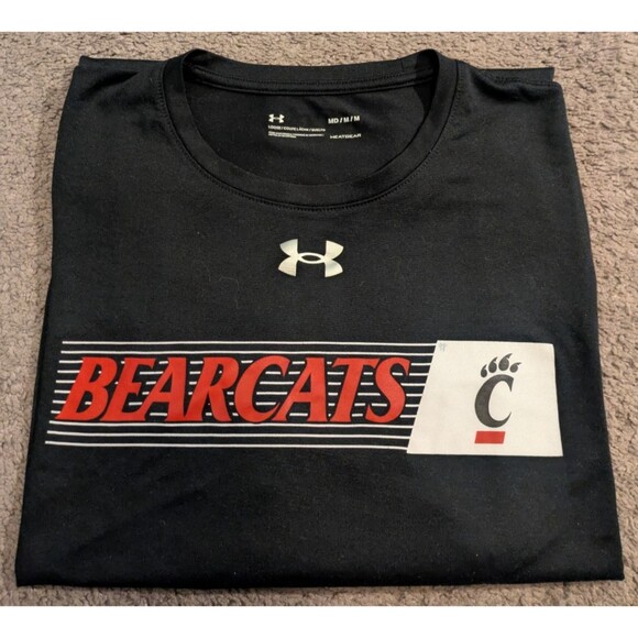 Men's Under Armour Cincinnati Bearcats Football Team Issued Black T-Shirt - Picture 1 of 6